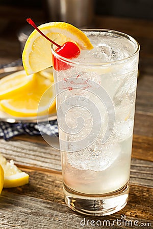 Refreshing Classic Tom Collins Cocktail Stock Photo