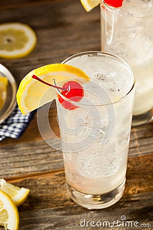 Refreshing Classic Tom Collins Cocktail Stock Photo