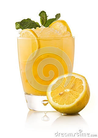 Refreshing cold lemon Cocktail Stock Photo