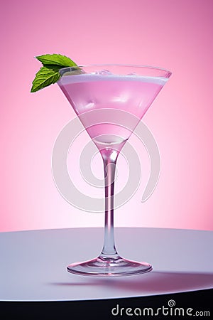Refreshing Cold Pink Cosmopolitan Cocktail with Vodka and Cranberry Stock Photo