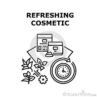 Refreshing Cosmetic Concept Black Illustration Vector Illustration