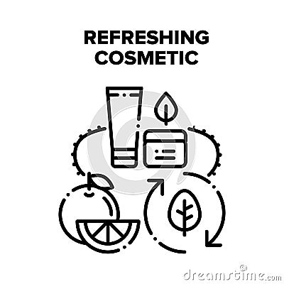 Refreshing Cosmetic Cream Vector Black Illustration Vector Illustration