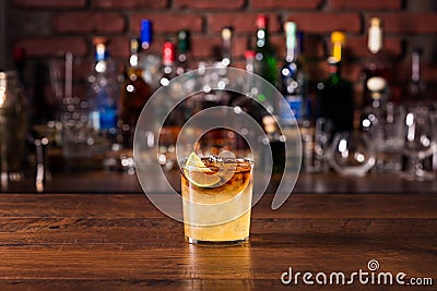 Refreshing Dark and Stormy Cocktail Stock Photo