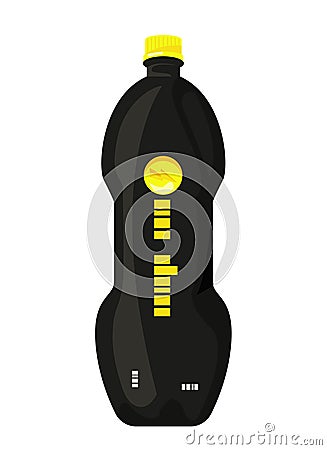refreshing drink in a black plastic container Vector Illustration