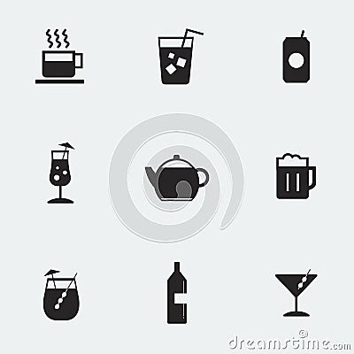 Refreshing drinks icons collection illustration Vector Illustration