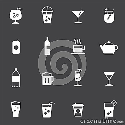 Refreshing drinks icons collection illustration Vector Illustration