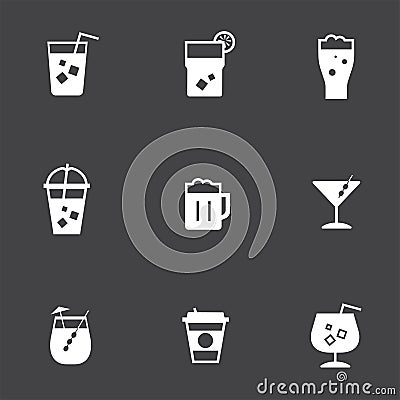 Refreshing drinks icons collection illustration Vector Illustration