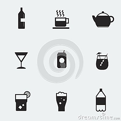 Refreshing drinks icons collection illustration Vector Illustration