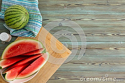 Refreshing juicy sliced fresh watermelon Stock Photo