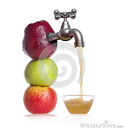 Refreshing Organic Apple Juice Stock Photo