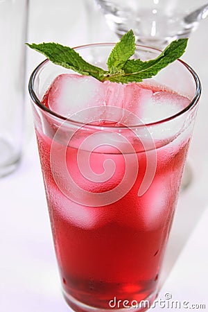 Refreshing Red Cocktail Beverage Stock Photo