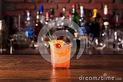 Refreshing Rum Mai Tai Cocktail Stock Photo