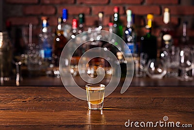 Refreshing Whiskey Shot Glass Stock Photo