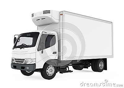 Refrigerated Truck Isolated Stock Photo
