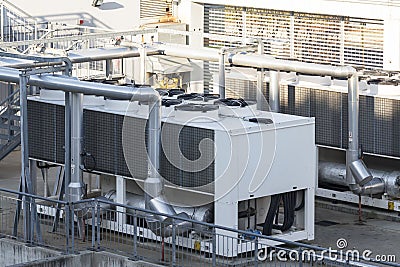 Refrigerating unit for realization chilled water Stock Photo