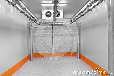 Warehouse freezer, Cold storage. Warehouse freezer, Cold storage. Stock Photo