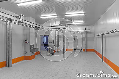 Warehouse freezer, Cold storage. Warehouse freezer, Cold storage. Stock Photo