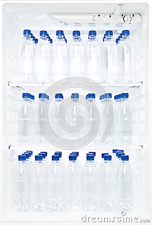 Refrigerator full of water Stock Photo