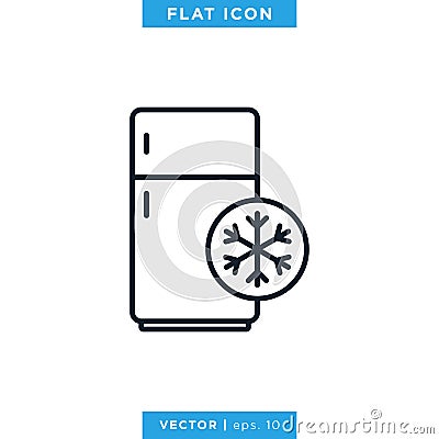 Refrigerator Icon Vector Icon Design Template. Editable Stroke Vector Illustration