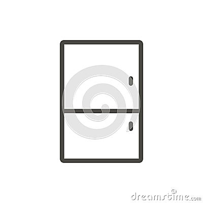 Refrigerator icon vector. Outline fridge, line kitchen symbol. Vector Illustration