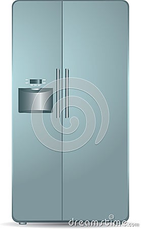 Refrigerator side-by-side Vector Illustration