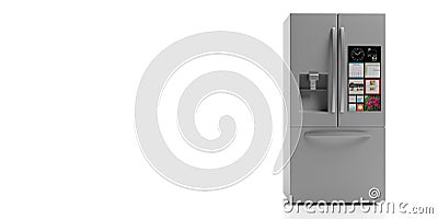 Refrigerator side by side on white background. 3d illustration Cartoon Illustration