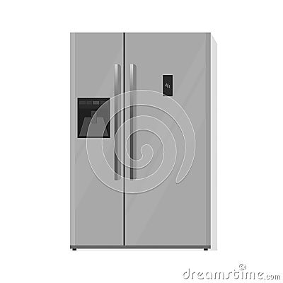 Refrigerator vector illustration isolated, silver two doors fridge Vector Illustration