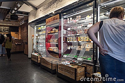 Refrigerators in a Pret a Manger cafe Editorial Stock Photo