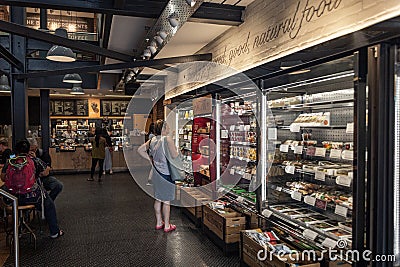 Refrigerators in a Pret a Manger cafe Editorial Stock Photo