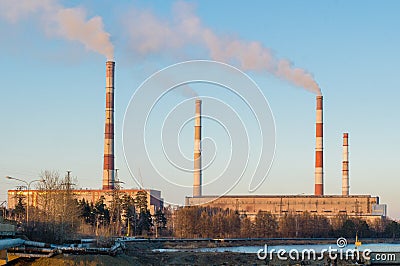 Reftinskaya teploenergostantsiya, Urals, Russia, Reftinsky Stock Photo