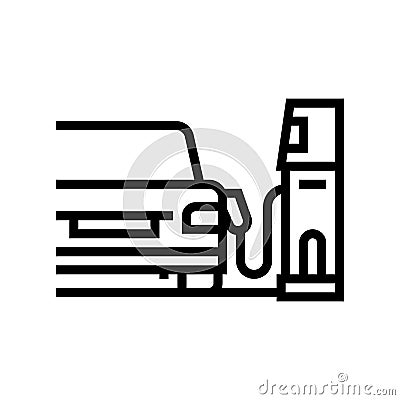 refuel car through phone application line icon vector illustration Vector Illustration