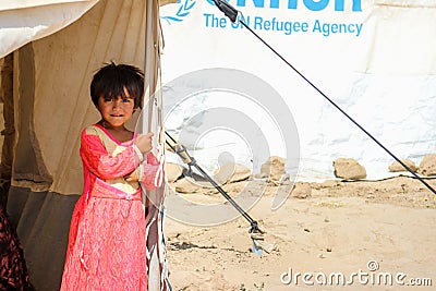 Refugees in a camp outside Kabul in October 2021 Editorial Stock Photo