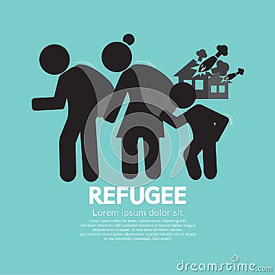 Refugees Evacuee Symbol. Vector Illustration