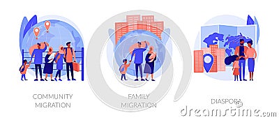 Refugees, forced displacement abstract concept vector illustrations. Vector Illustration