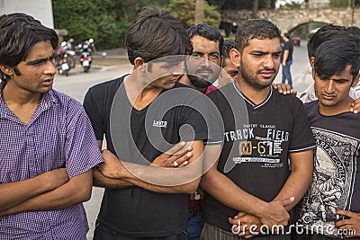 Refugees. More than half are migrants from Syria, but there are refugees from other countries Editorial Stock Photo