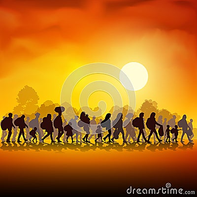 Refugees Vector Illustration