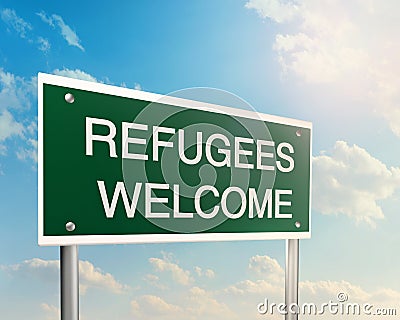 Refugees welcome Stock Photo