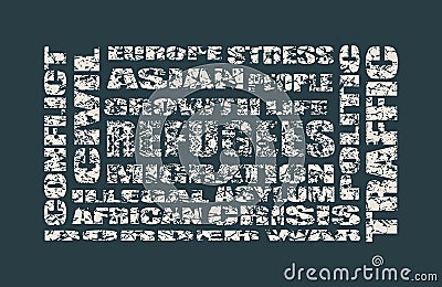 Refugees words cloud Vector Illustration