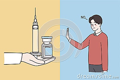 Refusal from drugs and narcotic concept Vector Illustration