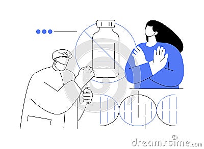 Refusal of vaccination abstract concept vector illustration. Vector Illustration