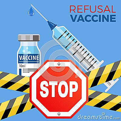 Refusal of Vaccination Concept Vector Illustration