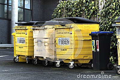 Refuse Bins in Bexley London Editorial Stock Photo