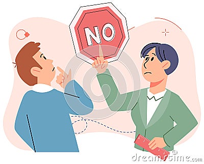 Refuse. Stopping to consider alternative viewpoints can lead to more fruitful and constructive discussions Vector Illustration