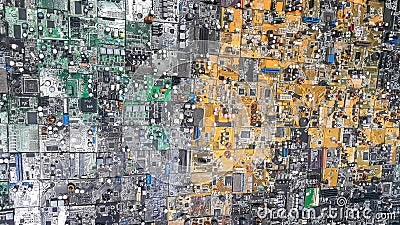 Refused Electronic components boards Waste Stock Photo