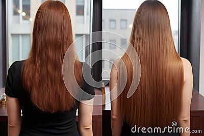 Regaining Shiny, Healthy Hair With Keratin Treatment Stock Photo