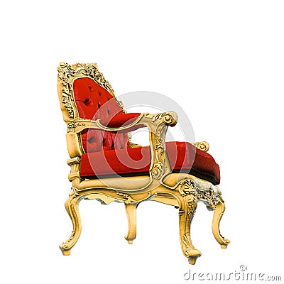Regal armchair isolated on white Cartoon Illustration