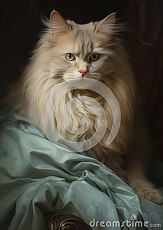 Regal Feline Majesty: A Marvelous Designer's Imperious Kitten on Stock Photo