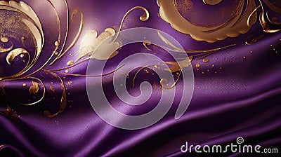 regal gold purple background Cartoon Illustration