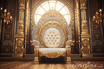 Luxurious gold pattern on a royal throne conveying Stock Photo