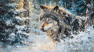 The regal wolf, draped Stock Photo